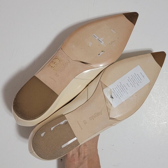 NEW Aeyde Martha Pointed Toe Flats Womens 8.5 Minimalist Neutral Contemporary - Picture 7 of 8